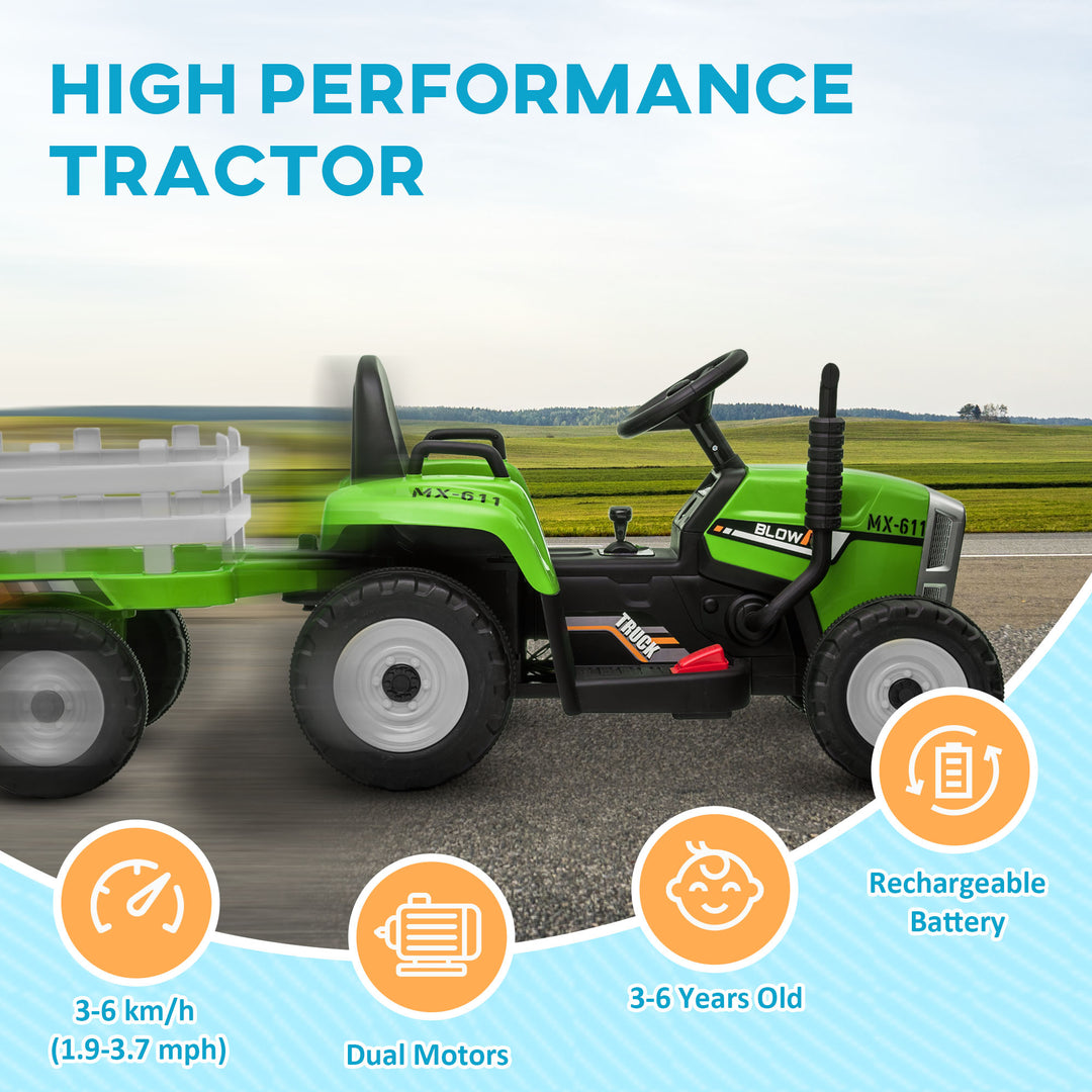 Electric Ride on Tractor w/ Detachable Trailer