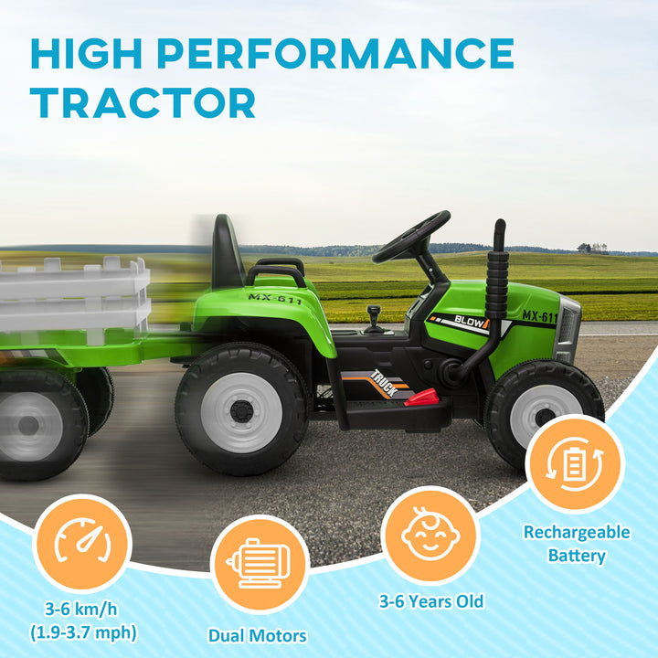 Electric Ride on Tractor w/ Detachable Trailer