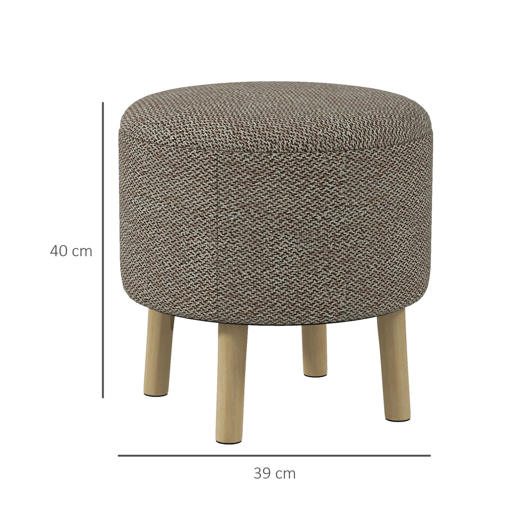 Linen Fabric Ottoman Stool