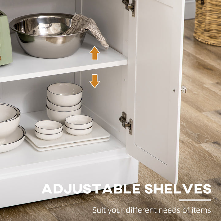 Kitchen Island with Storage Rolling Kitchen Serving Cart with Rubber Wood Top Towel Rack Storage Drawer Cabinet White