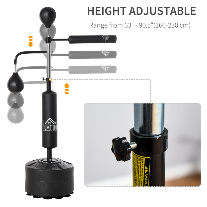 3-in-1 Boxing Punching Bag Stand with 2 Speedballs