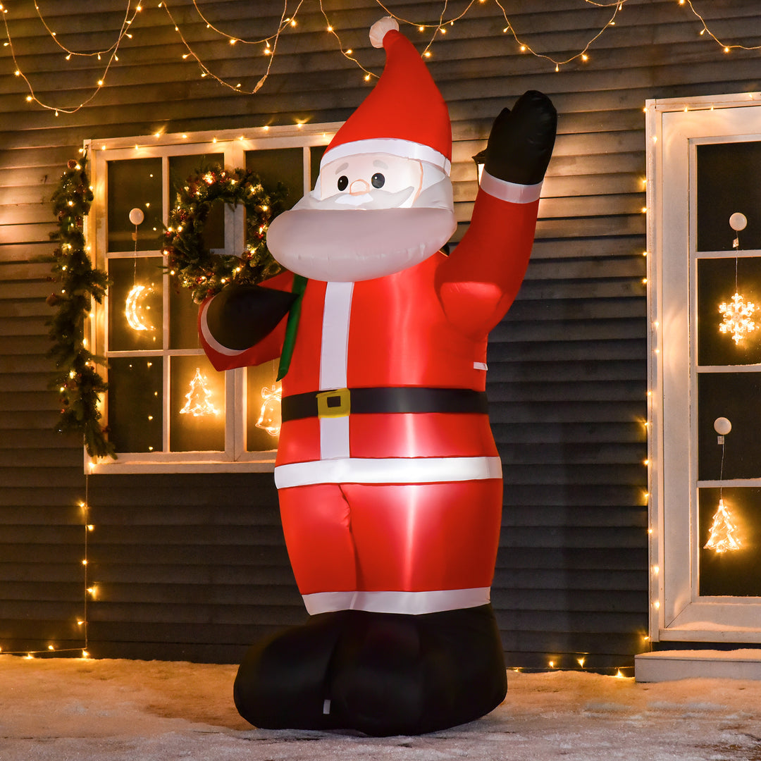 2.4m Christmas Inflatable Santa Holiday Yard Decoration with LED Lights