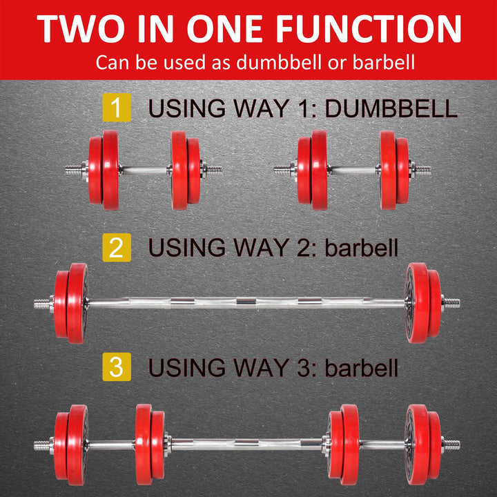 Adjustable Weights: 20KG Dumbbell & Barbell Set for Strength Training