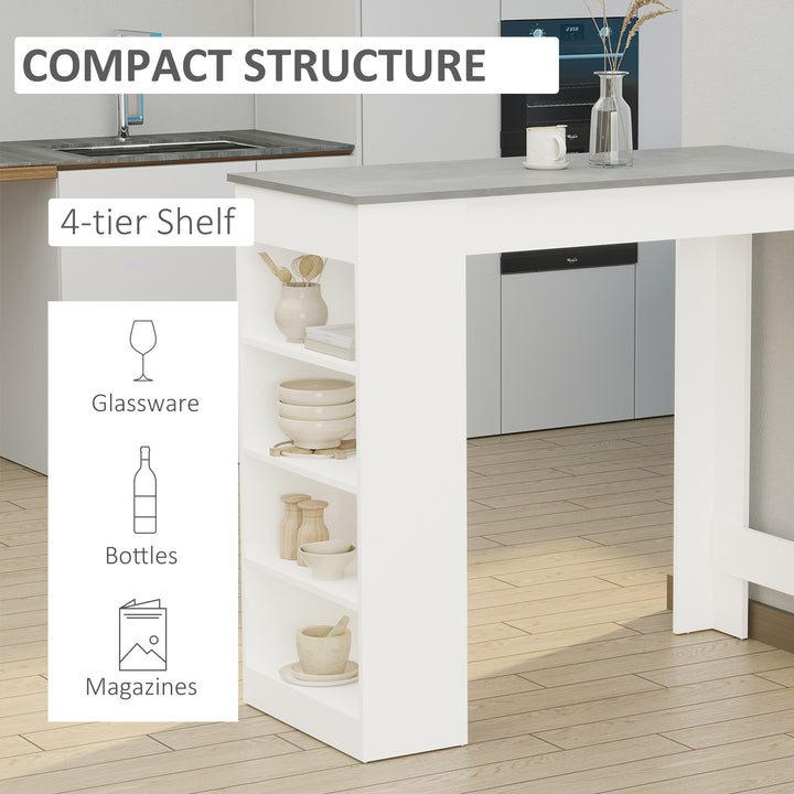 HOMCOM Bar Table with 4-Tier Storage Shelf