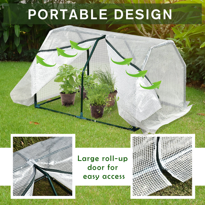 Portable Greenhouse Oasis: Mini Metal Frame with PVC Cover