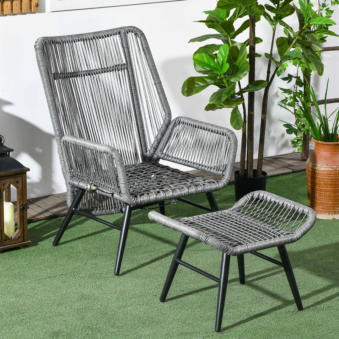 2 PCs PE Rattan Leisure Chair Set