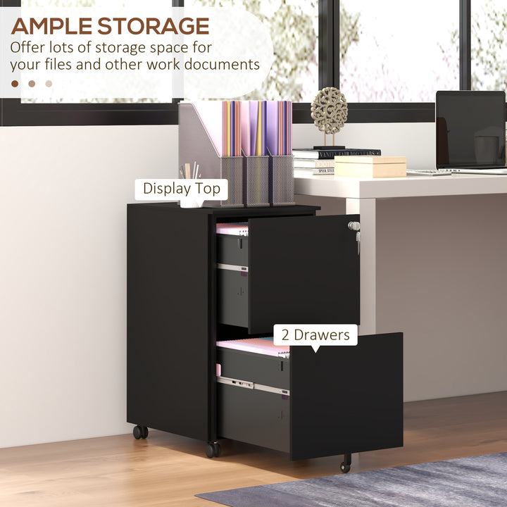 Vinsetto 2-Drawer Vertical Filing Cabinet with Lock