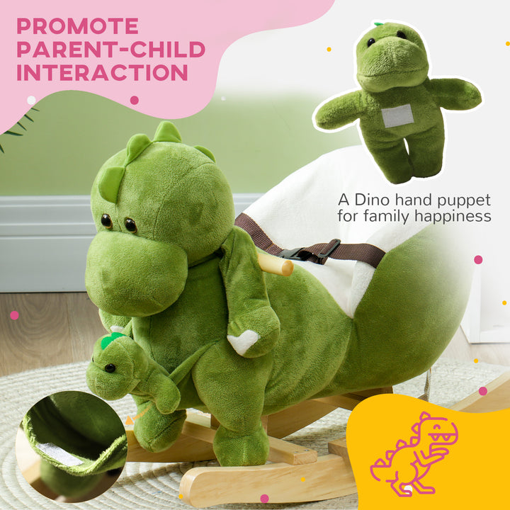 Dinosaur-Shaped Baby Rocking Horse w/ Safety Belt