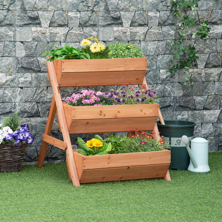 3 Tier Raised Garden Bed Wooden Elevated Planter Box Kit