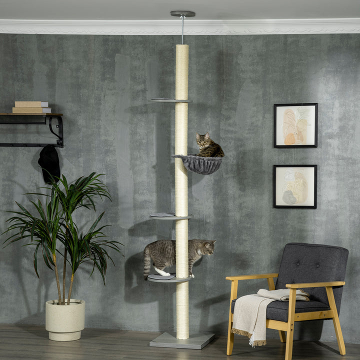 Floor to Ceiling Cat Tree 250cm with Hammock