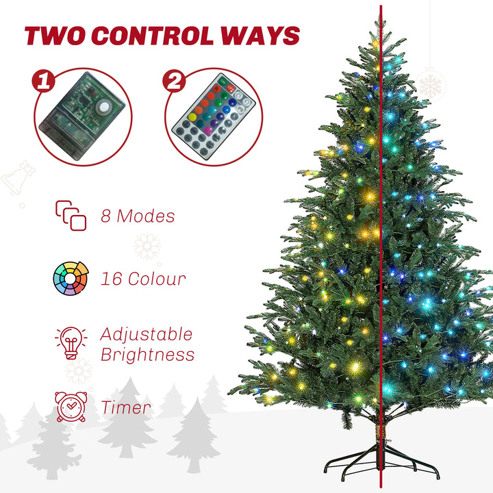 7ft Artificial Christmas Tree w/ 400 Multicoloured LED Lights