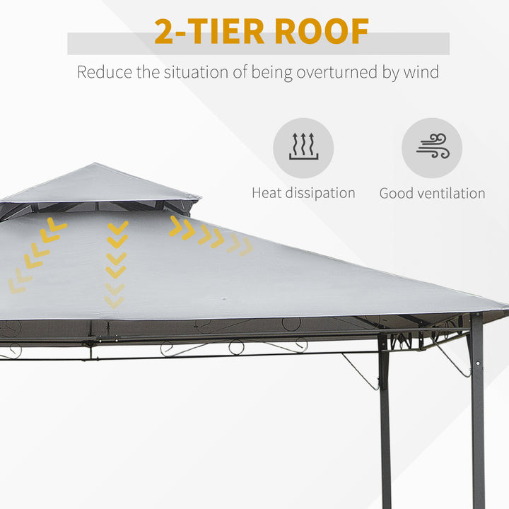 Garden Gazebo with 2-Tier Roof