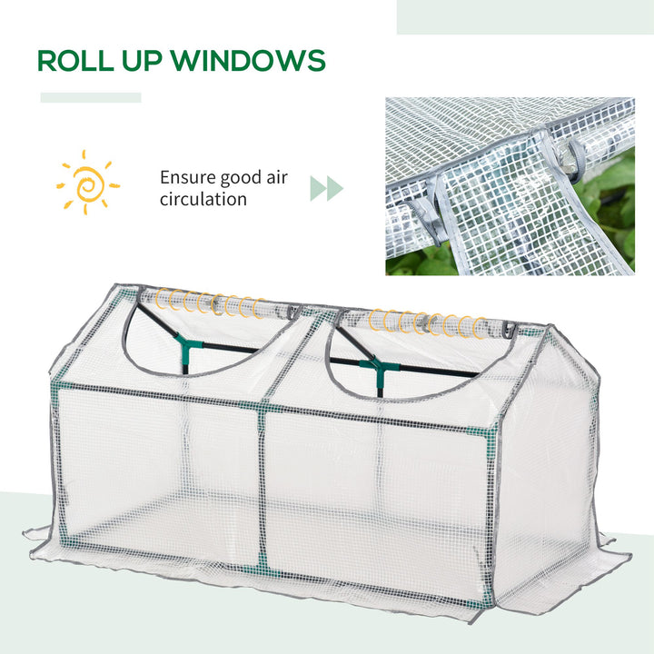 Mini Greenhouse Portable Flower Planter Tomato Vegetable House for Garden Backyard with Zipper 120 x 60 x 60 cm