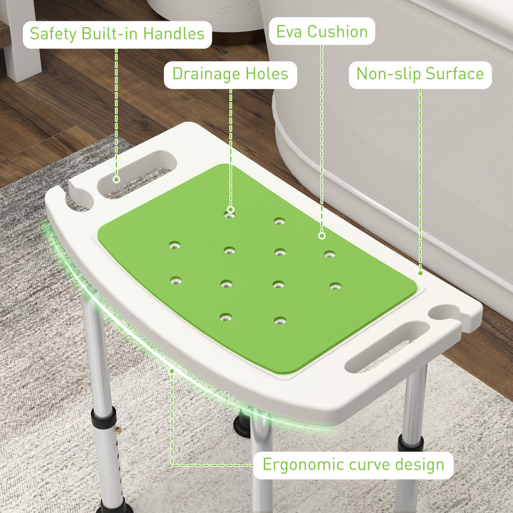 6-Level Height Adjustable Aluminium Bath Stool with Non-Slip Design