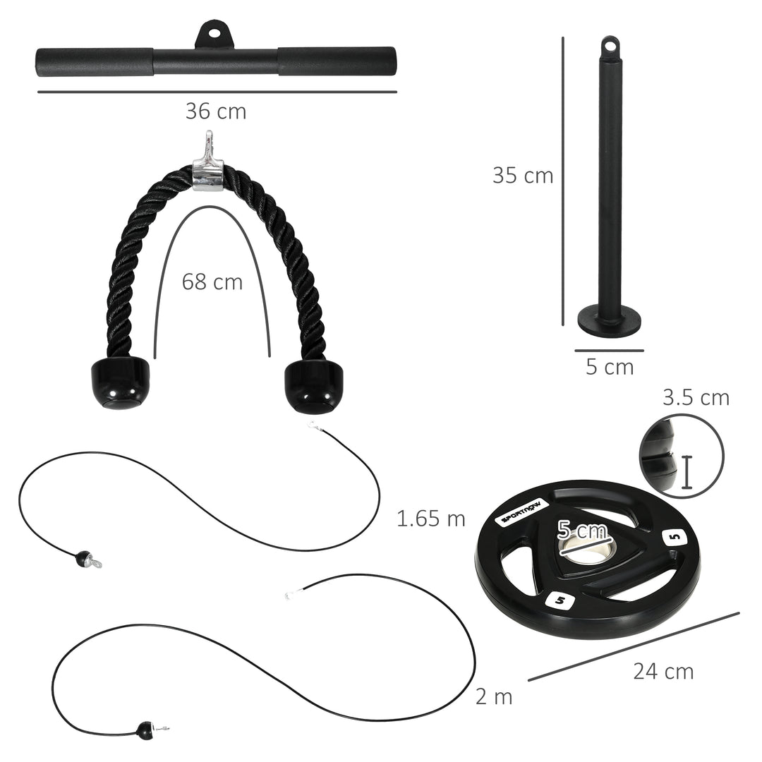 Cable Machine Pulley System w/ 2 x 5kg Olympic Weight Plates