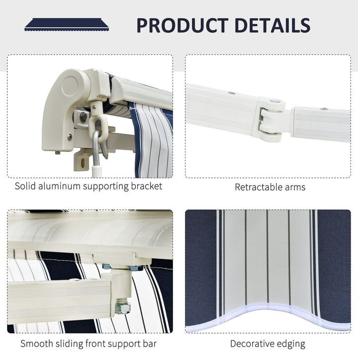 Waterproof Garden Patio Manual Awning Canopy Sun Shade Shelter Retractabl Retractable Awning