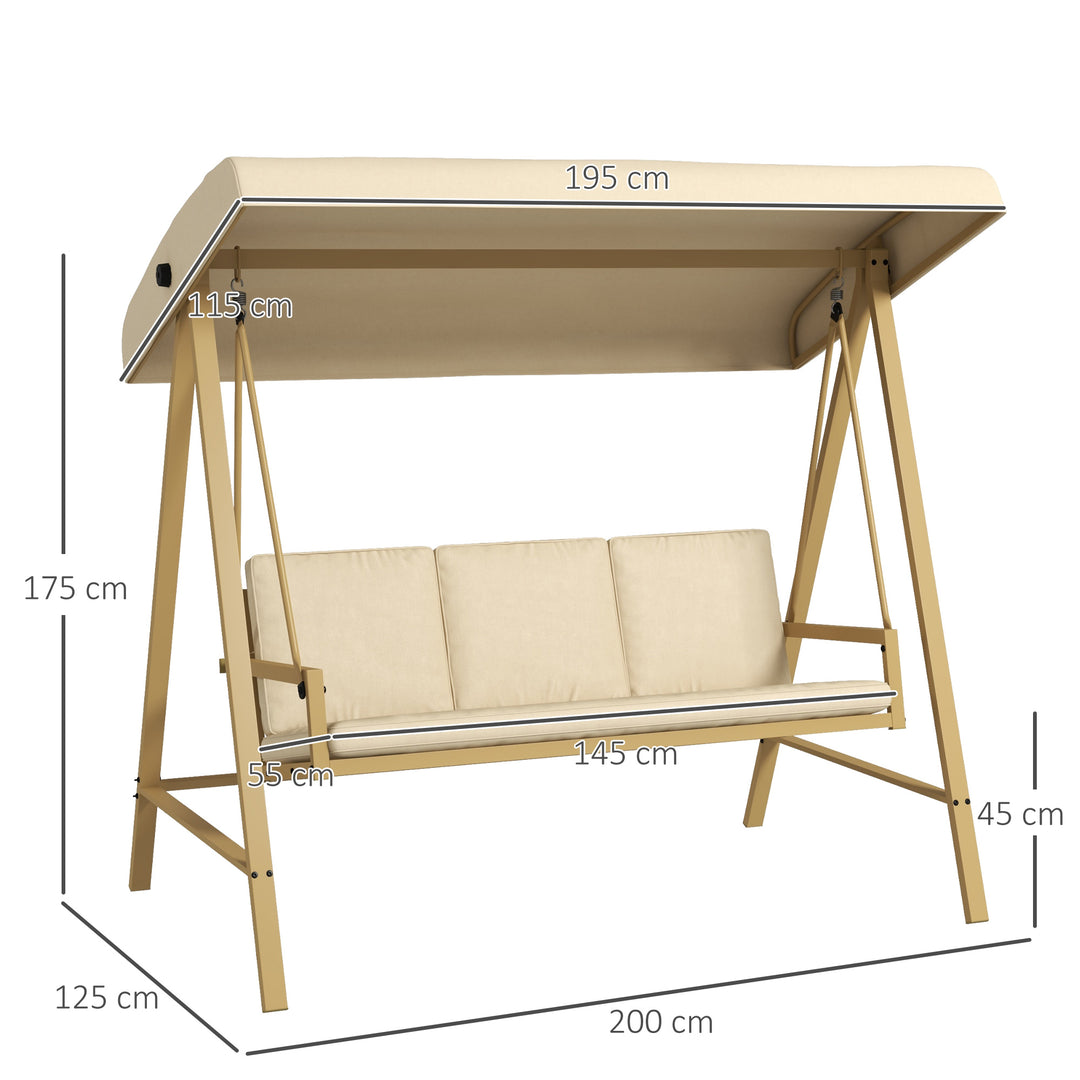 3 Seater Garden Swing Chair