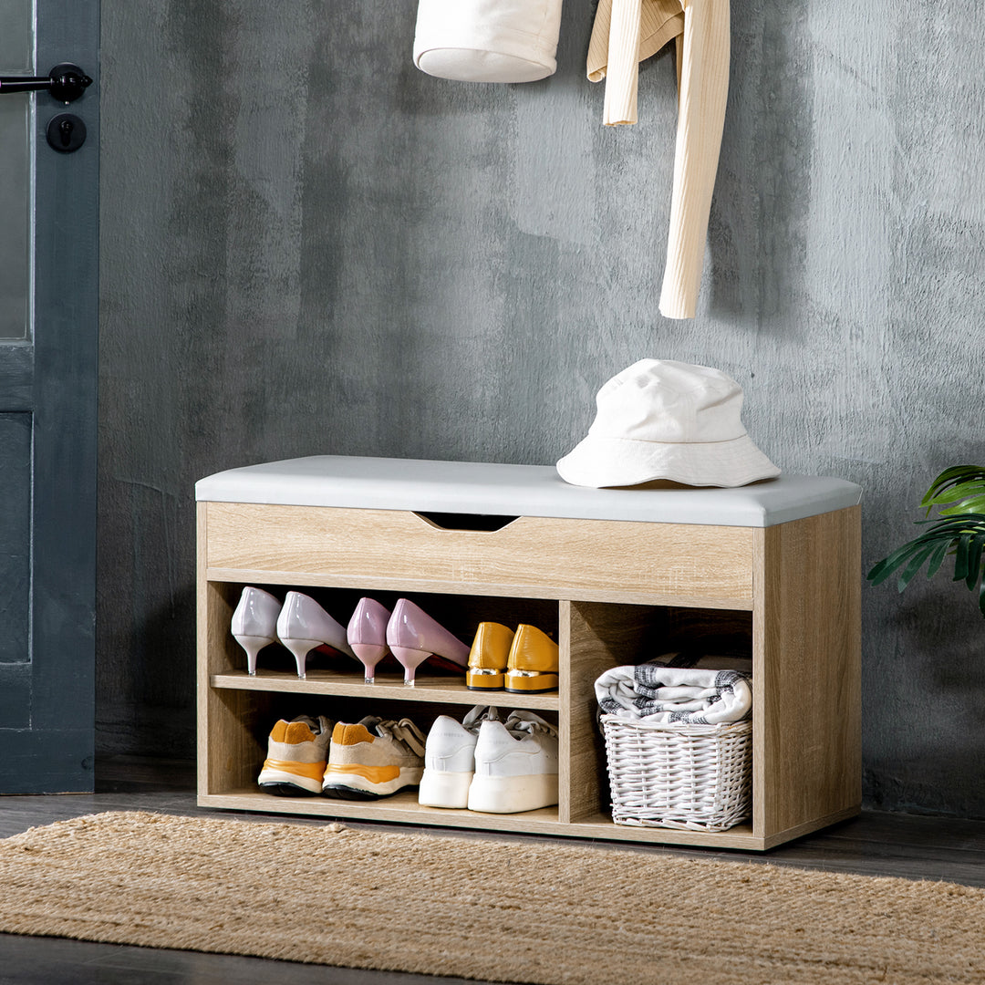 HOMCOM Shoe Storage Bench with Hidden Compartment