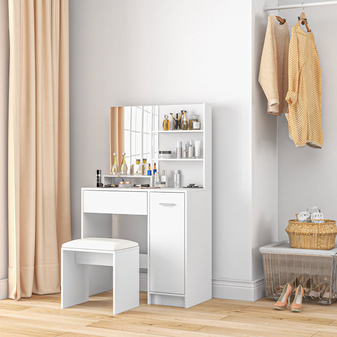 Dressing Table with Mirror and Stool