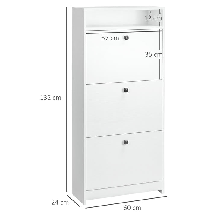 HOMCOM Shoe Storage Cabinet With 3 Drawers