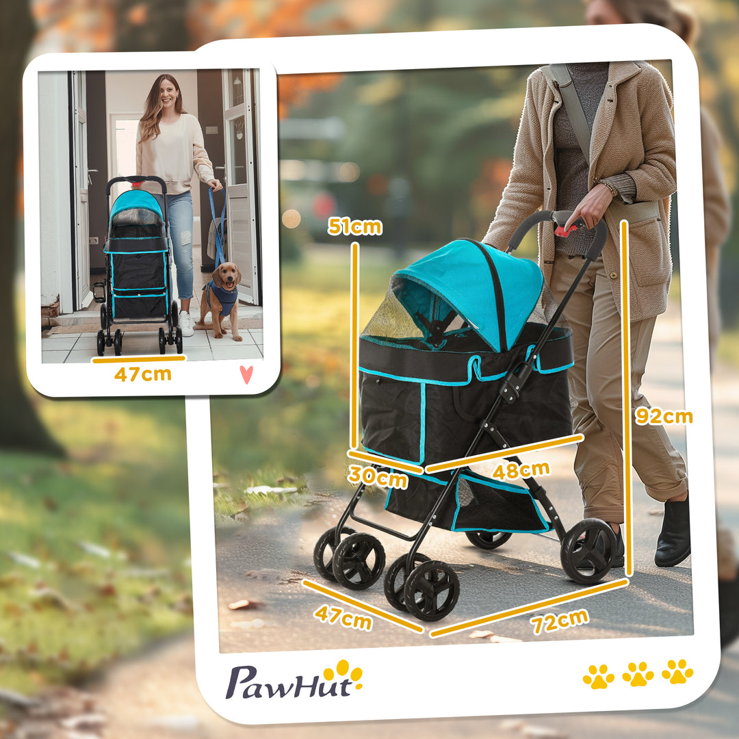 Dog Stroller Dog Pram Cat Stroller with Cup Holder