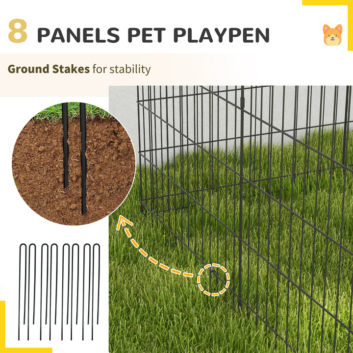 8 Panel DIY Dog Pen with Door for Dogs