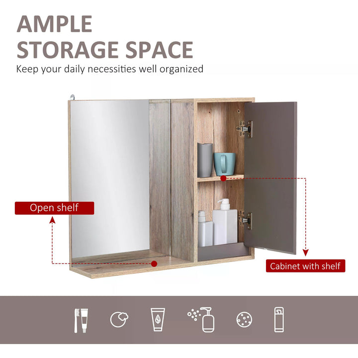 HOMCOM Wall-Mounted Bathroom Cabinet, Space-Saving Storage