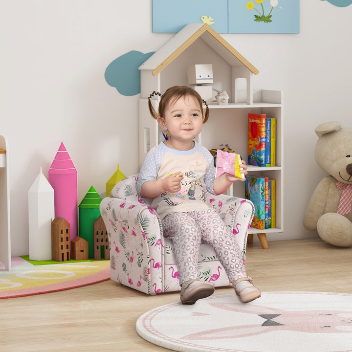 Kids Armchair with Flamingo Design