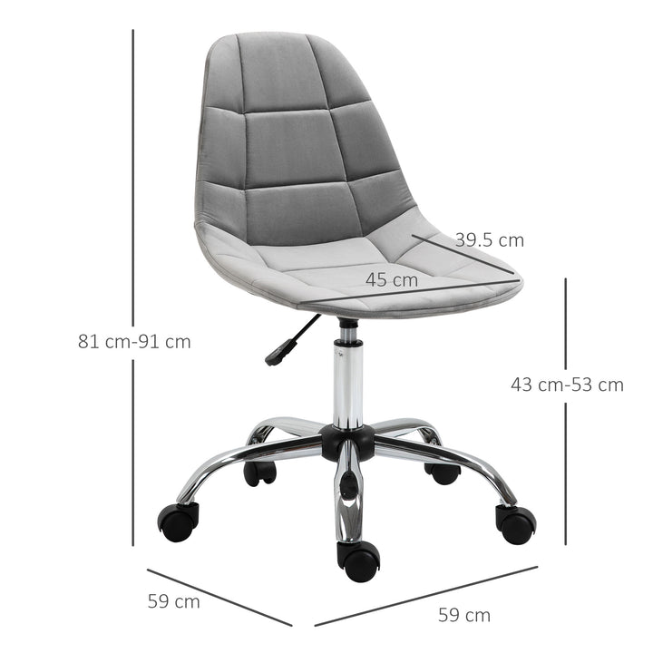 Vinsetto Ergonomic Chair, Armless, Grey