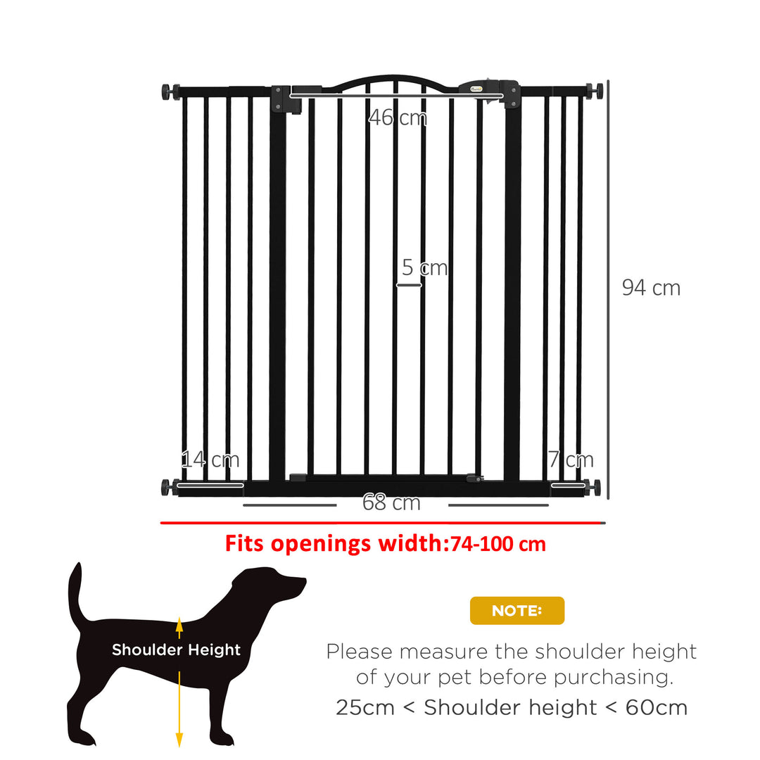 Dog Gate Baby Gates for Dogs Pet Gate with Metal Adjustable Frame & Double Locking System