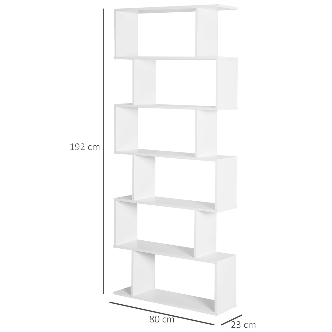 HOMCOM Wooden S-Shape Storage Unit, White