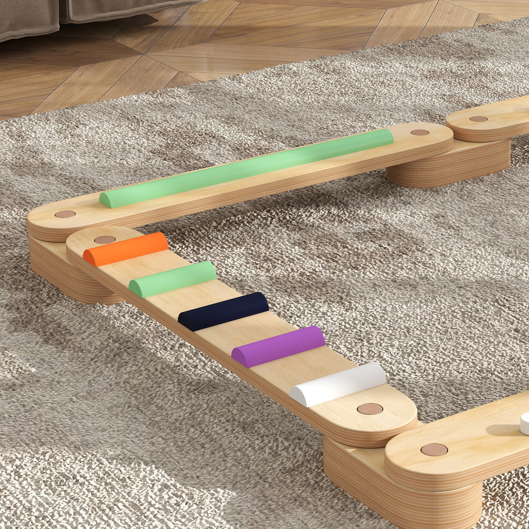 Wooden Balance Beam for Kids Build Coordination Agility and Strength