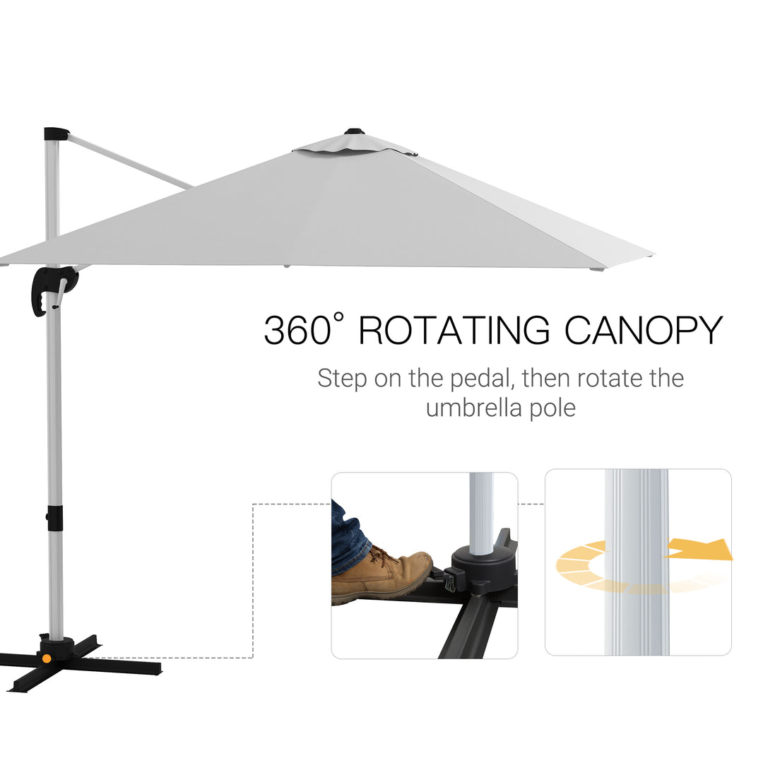 3 x 3(m) Square Cantilever Parasol with Cross Base