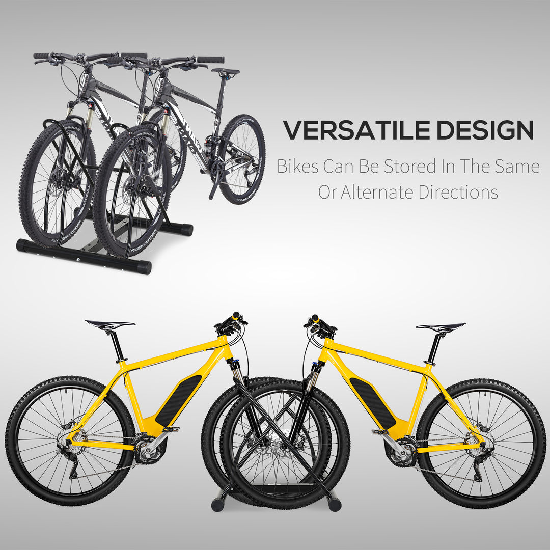 Steel Double-Sided Indoor Bike Rack Black