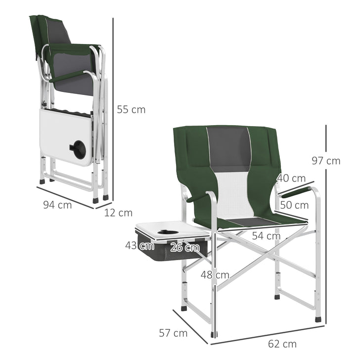 Portable Director's Retreat: Aluminium Folding Chair with Handy Extras for Alfresco Lounging