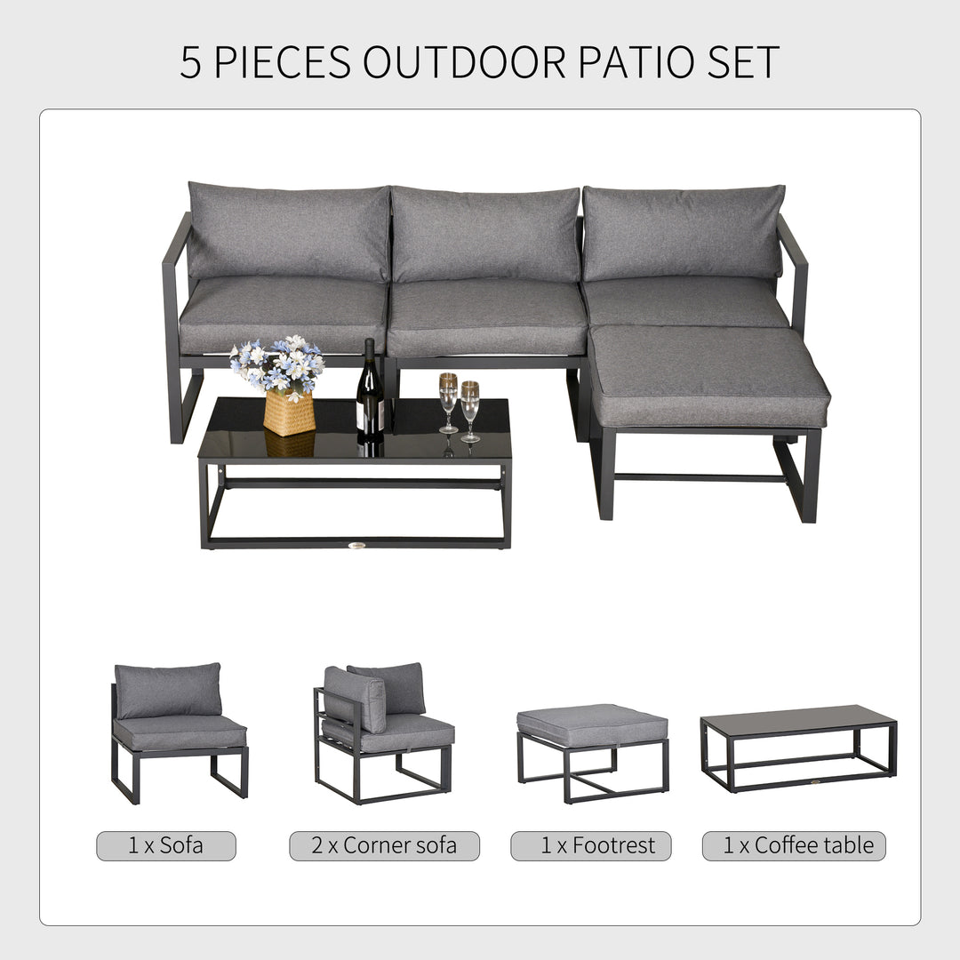 5 Pieces Outdoor Patio Furniture Set