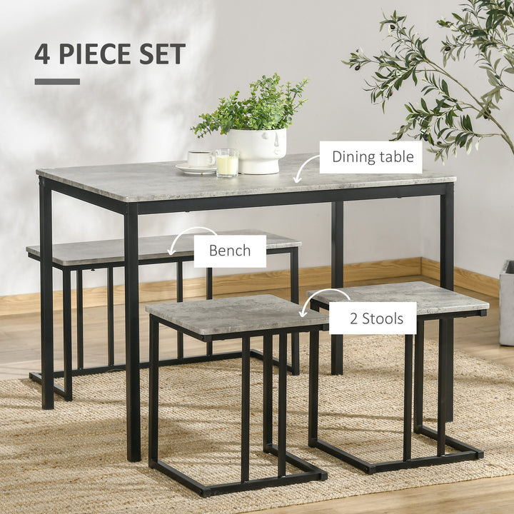 Table with 4 Chairs with Steel Frame