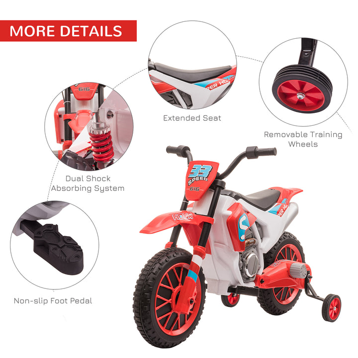 Kids' Electric Motorbike: 12V Ride-On with Training Wheels