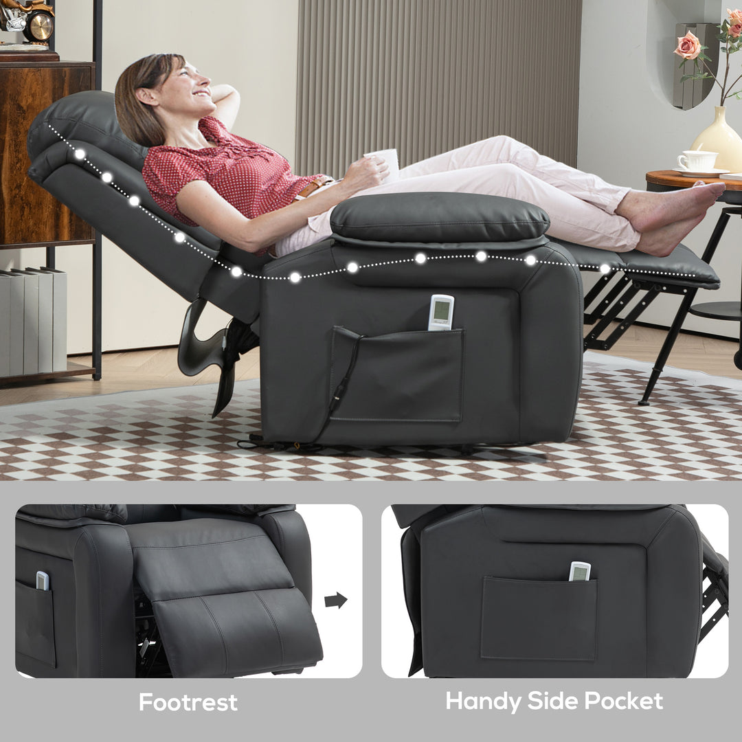 Electric Power Lift Recliner Chair Vibration Massage Reclining Chair with Remote Control and Side Pocket