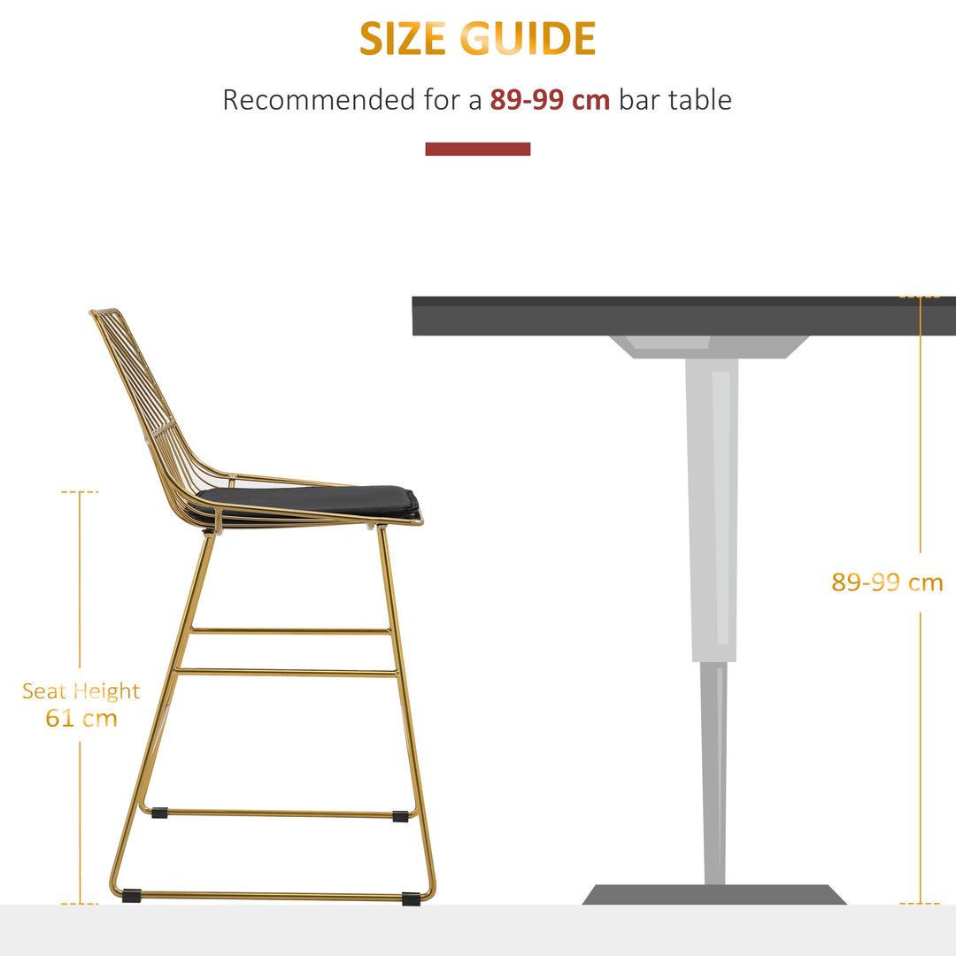 Set of 2 Bar Chair w/ Modern Counter Height