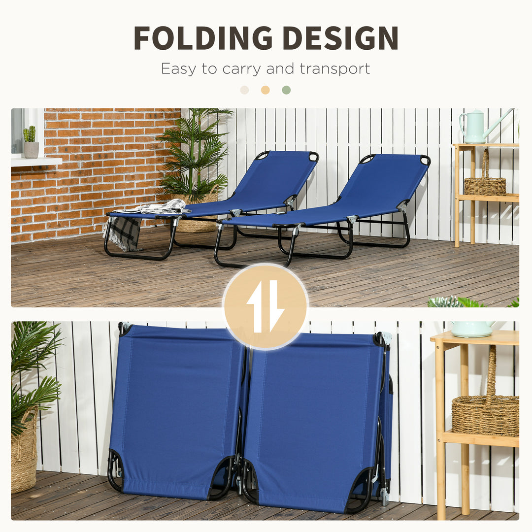 Folding Sun Loungers Set of 2