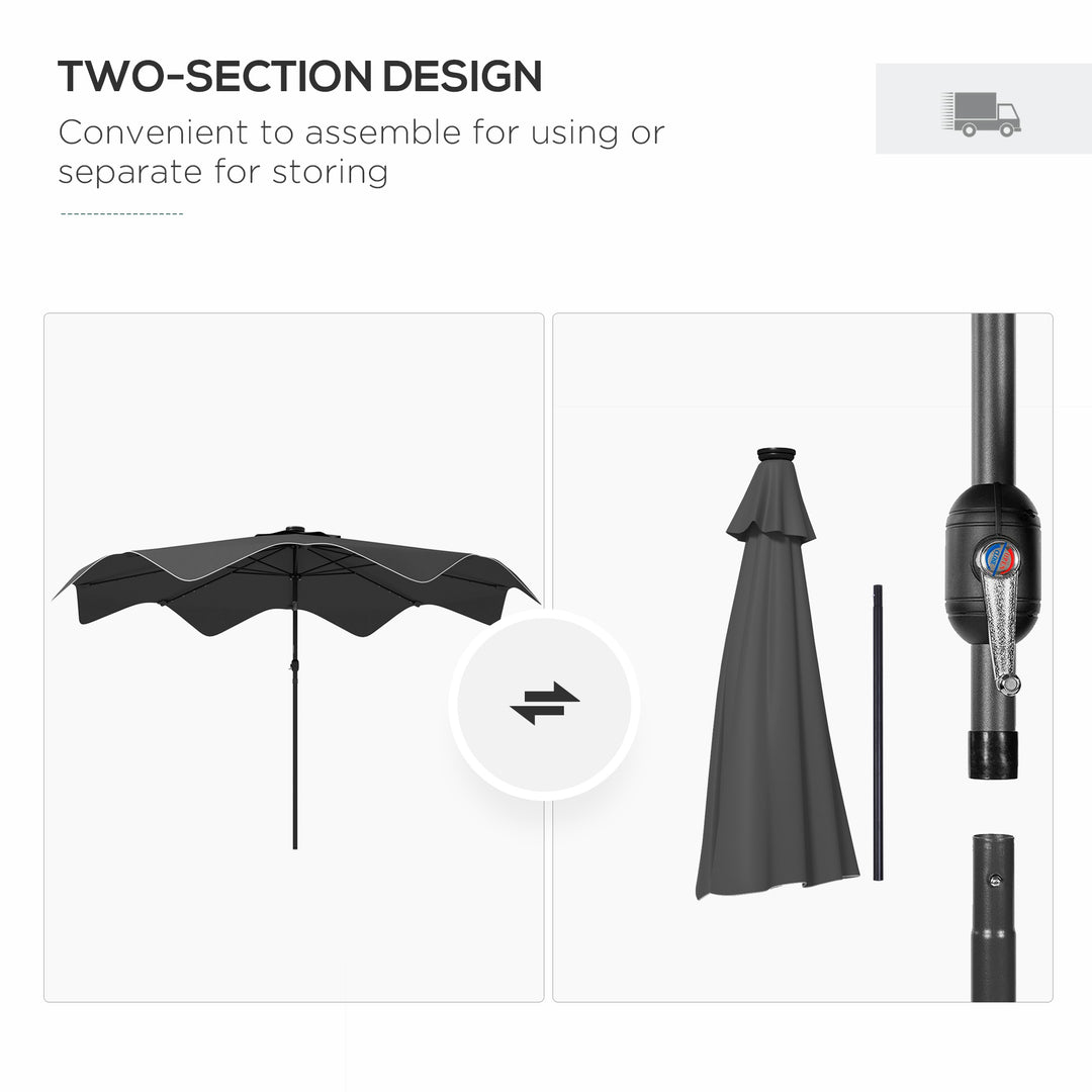 Solar Patio Umbrella with LED and Tilt