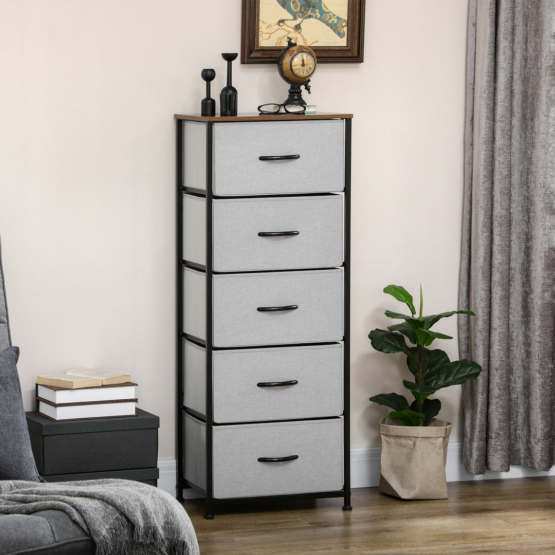 Bedroom Dresser with 5 Fabric Drawers