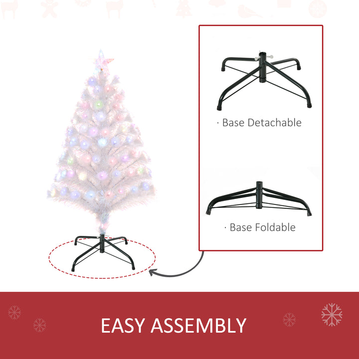 3 Feet Prelit Artificial Christmas Tree with Fiber Optic LED Light