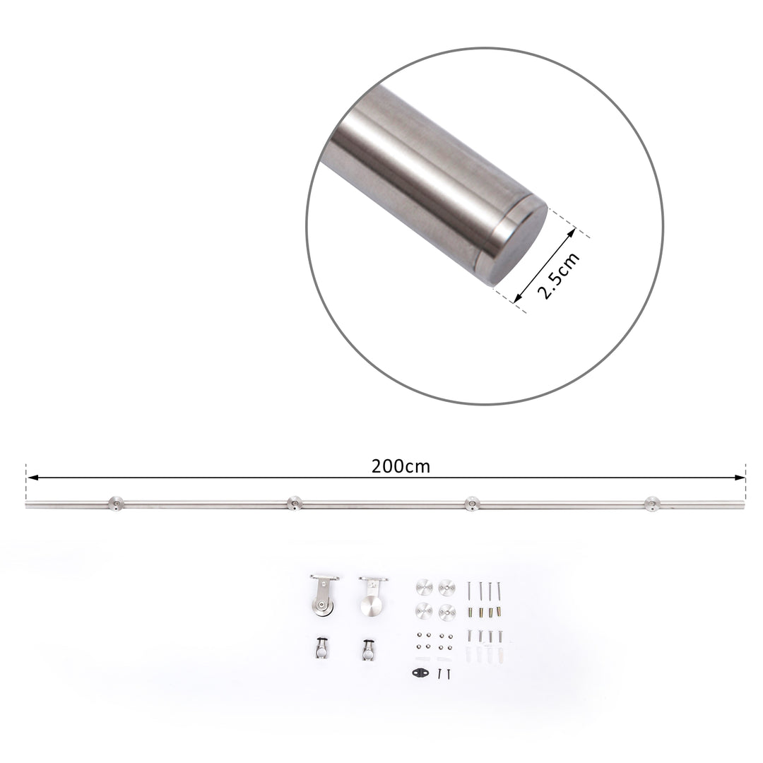 35-45mm Track Stainless Steel Sliding Door Kit Silver