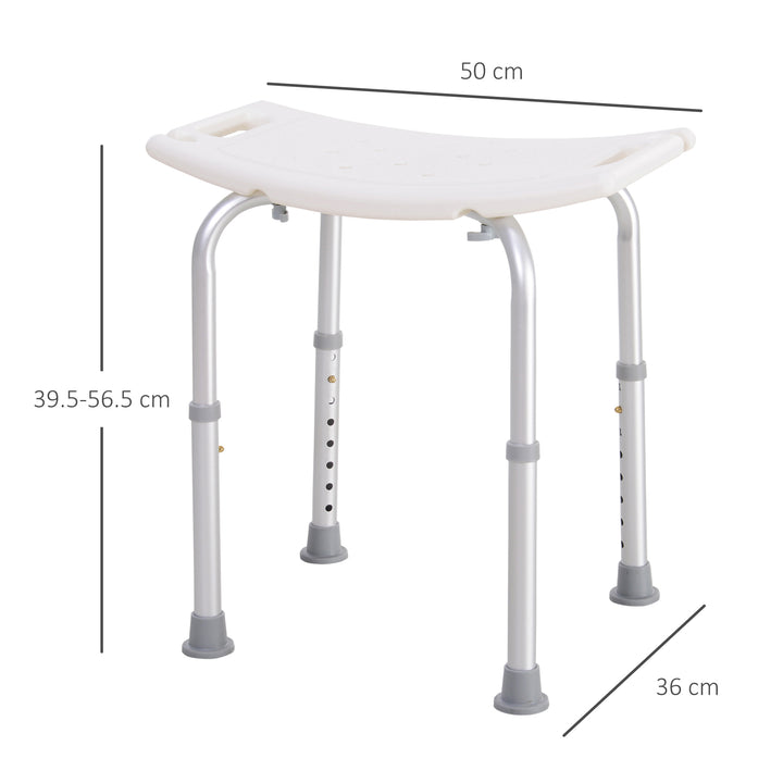 Portable Non-Slip Bathroom Stool Rectangular Adjustable Height Mobility Medical Grade Stabilized Shower Seat