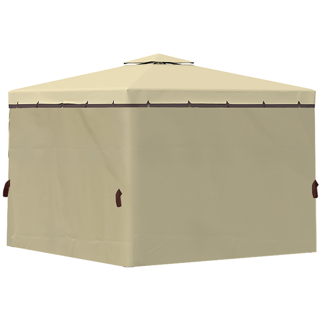 3 x 3(m) Garden Gazebo Pavilion Tent Shelter with 2 Tier Water Repellent Roof