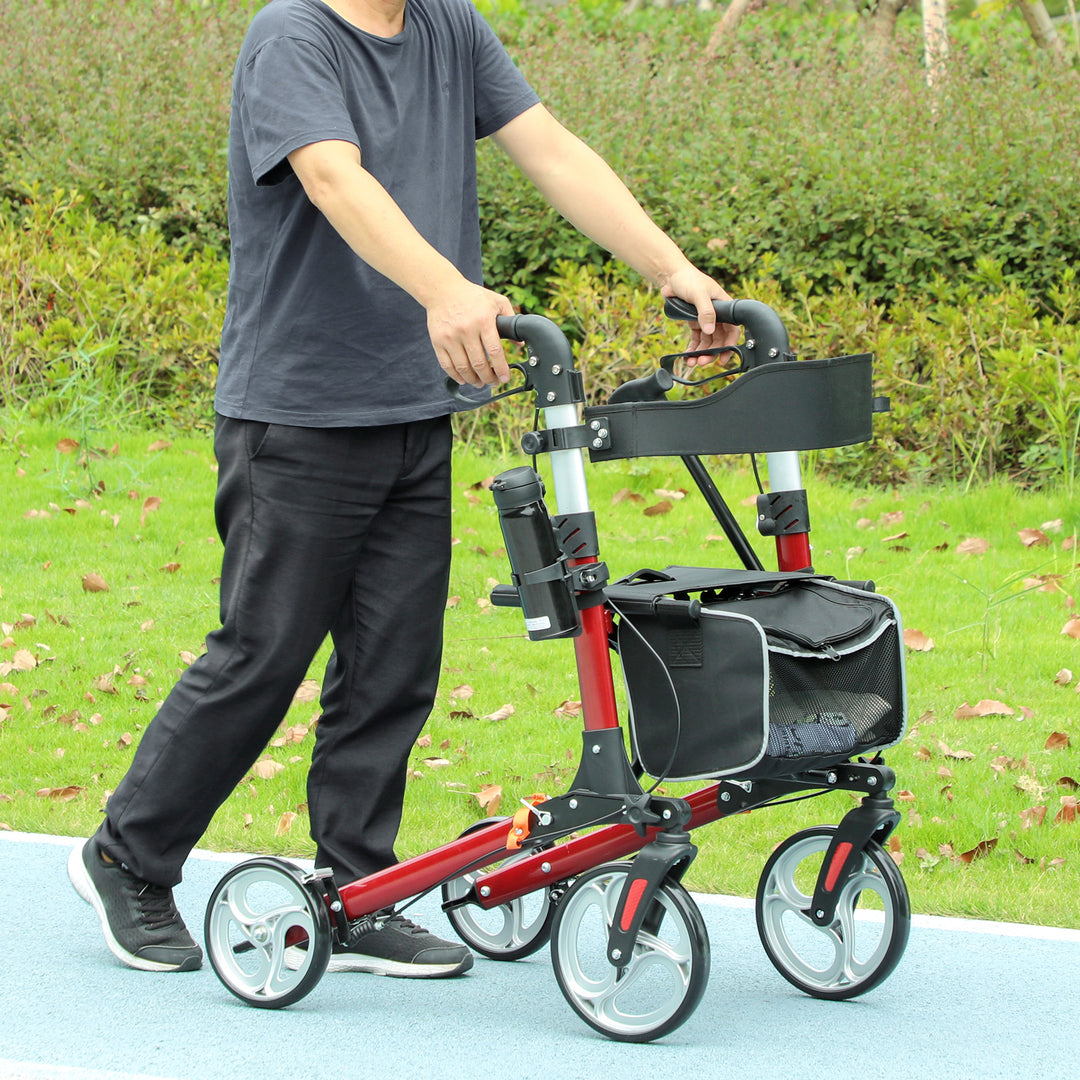 Folding Rollator Walker with Seat and Backrest