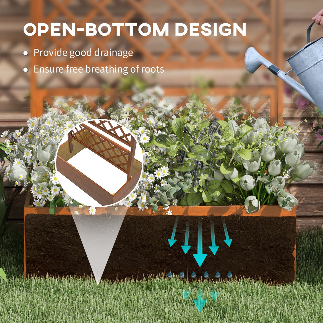 Wooden Trellis Planter Box