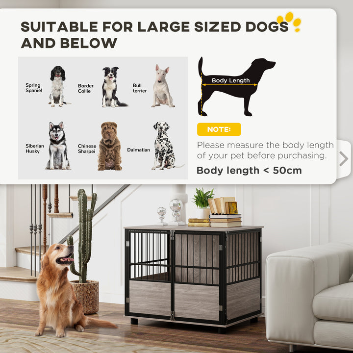 XL Dog Crate Dog Cage End Table Indoor with 3 Doors Soft Washable Cushion